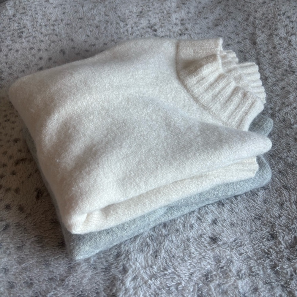 J. Crew | Set of 2 | Classic Mock Neck Sweaters | Cream & Light Gray | Size XS - Picture 8 of 8